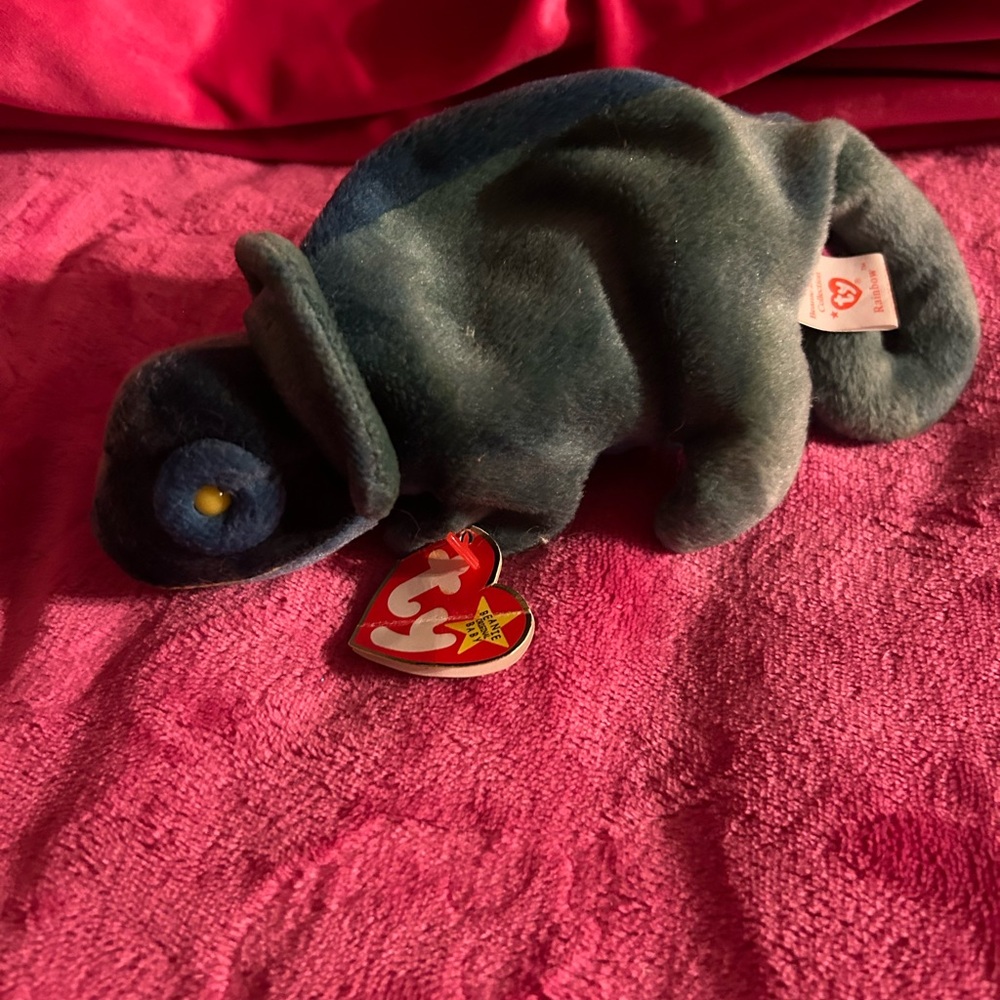 TY Blue Chameleon Plush Toy